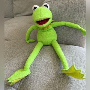 Vintage Disneyland Walt Disney Kermit The Frog Muppet 13” Beanie stuffed plush